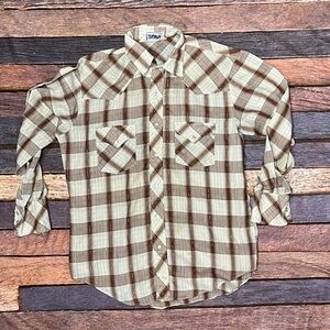 Vintage Envoy Western Rockabilly Button Down Plaid Button Down Shirt